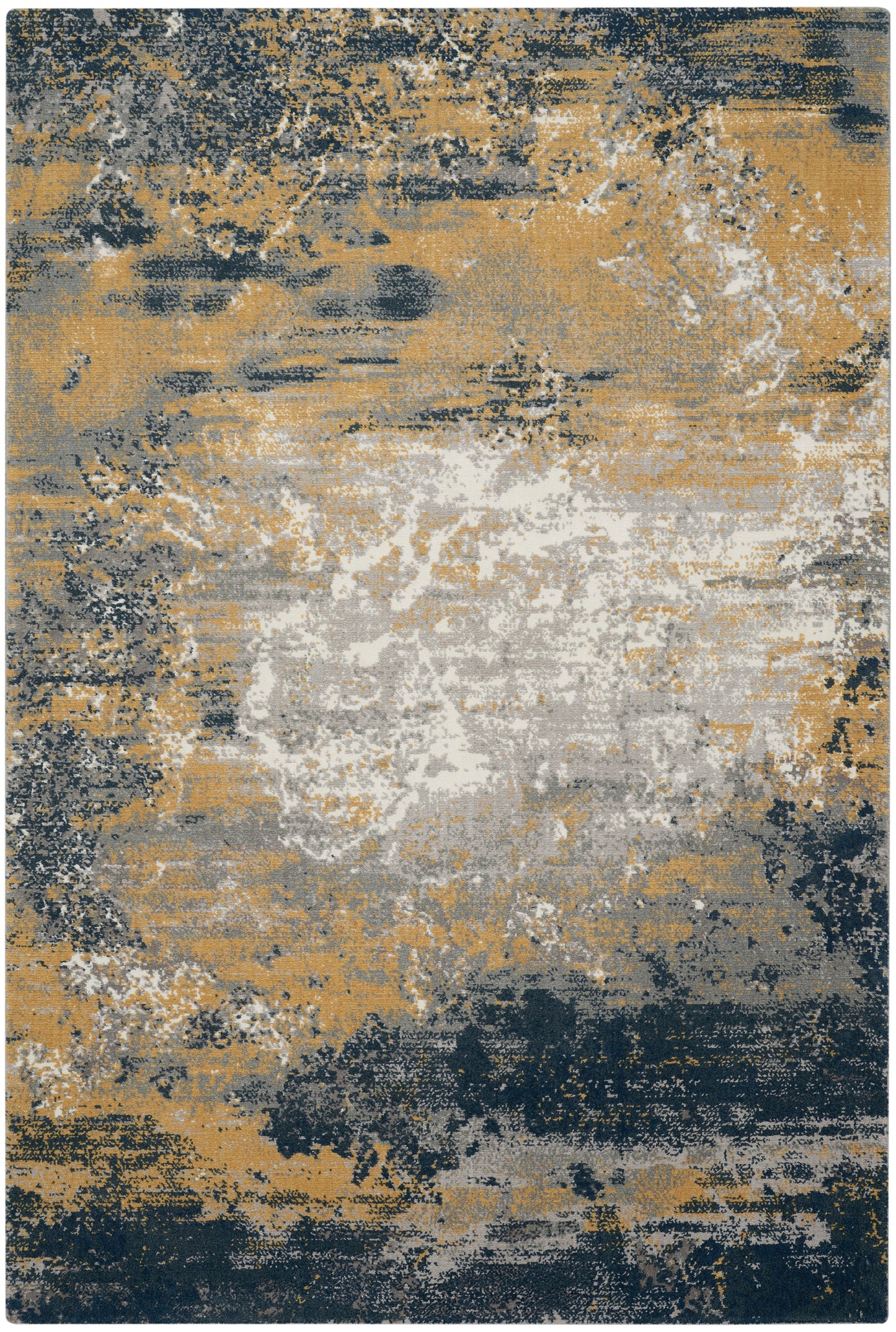 Nourison Home Twilight TWI22 Navy Gold Contemporary Power-loomed Rug