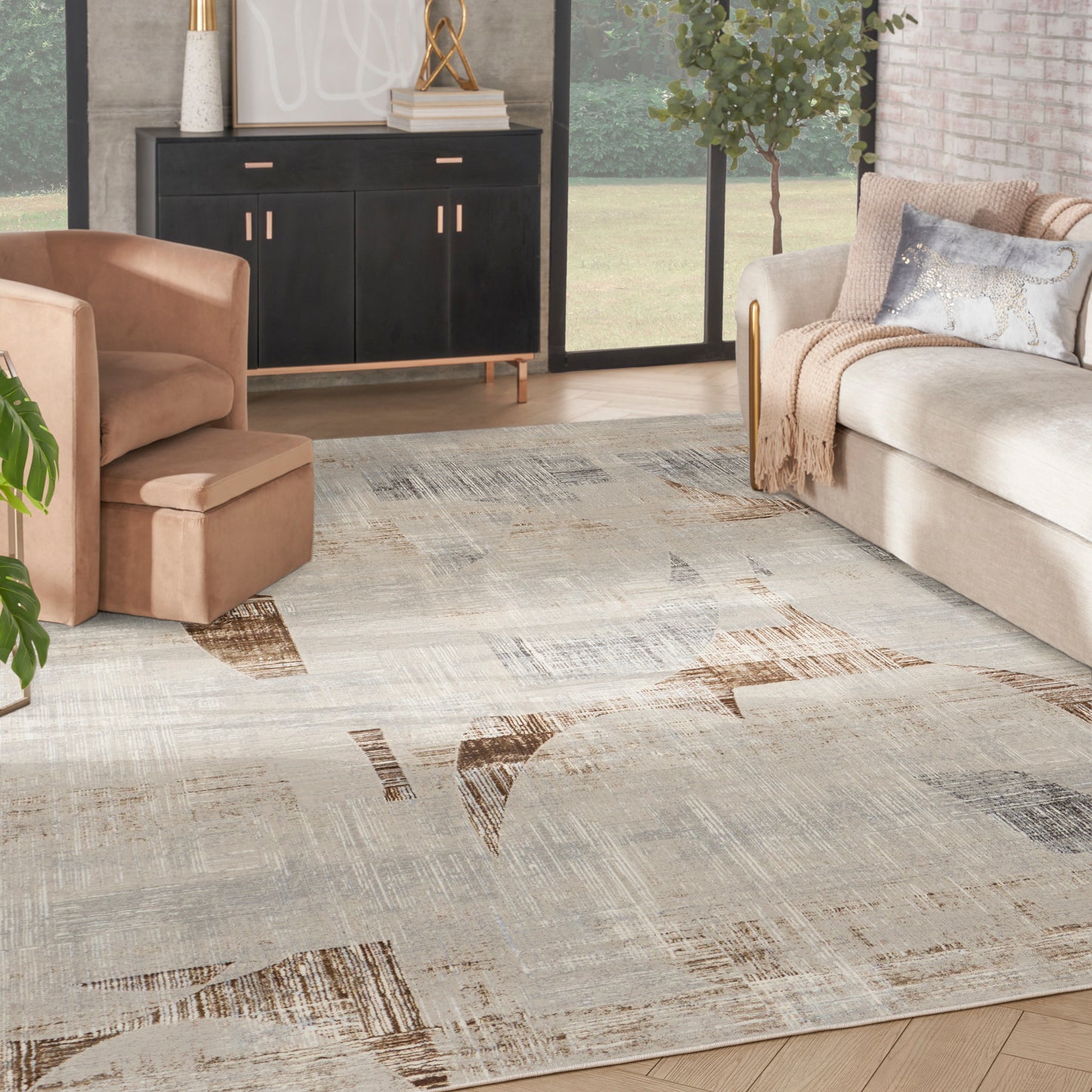 Nourison Home Sparkle  Grey  Contemporary