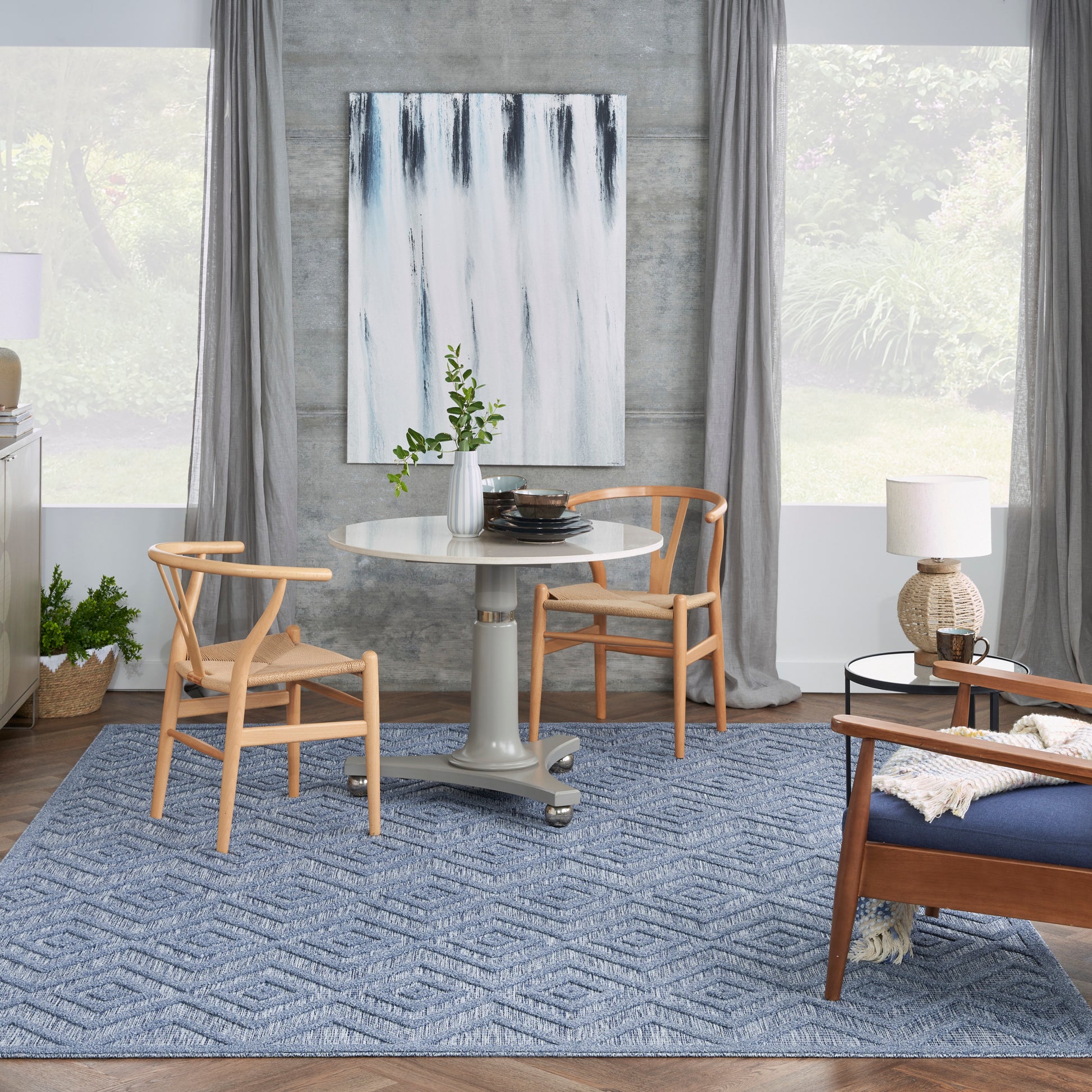 Nourison Home Versatile  Denim Blue  Contemporary
