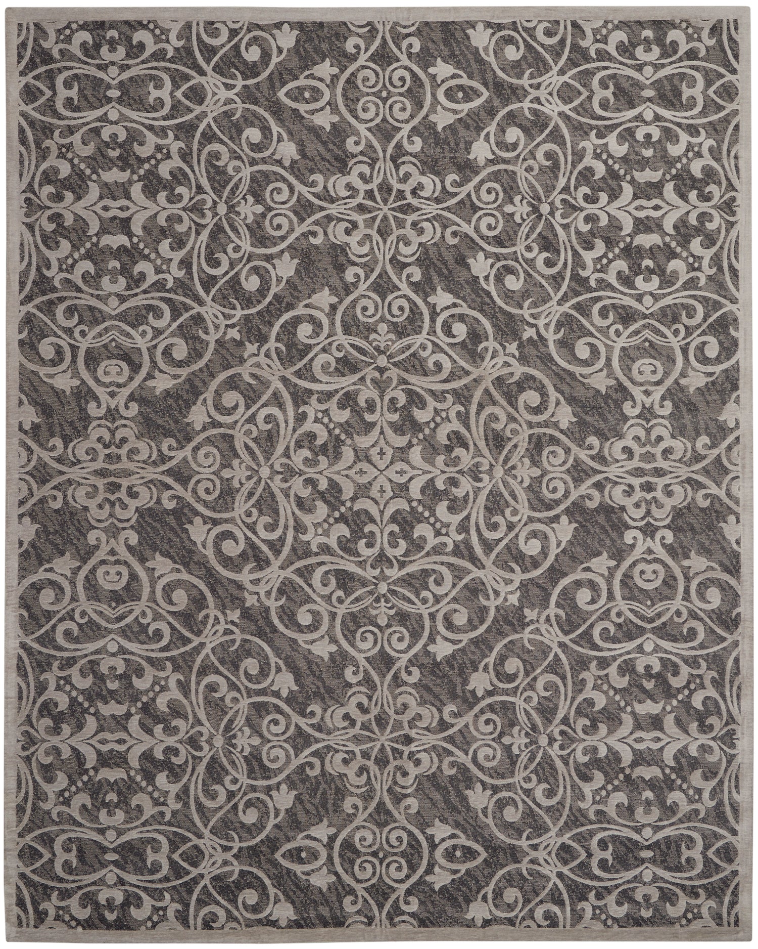 Nourison Home Damask  Grey  Traditional