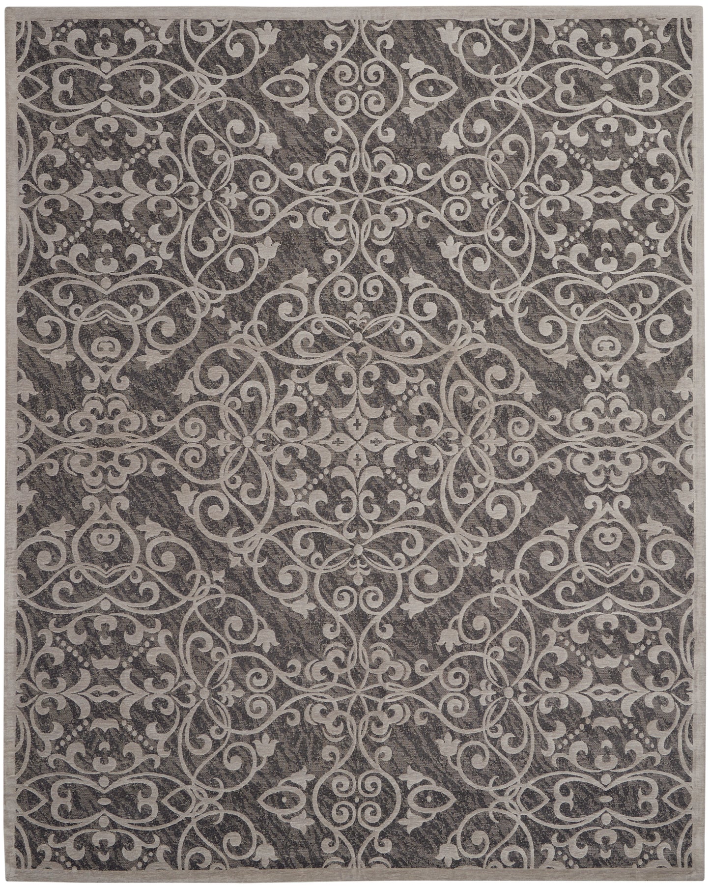 Nourison Home Damask  Grey  Traditional