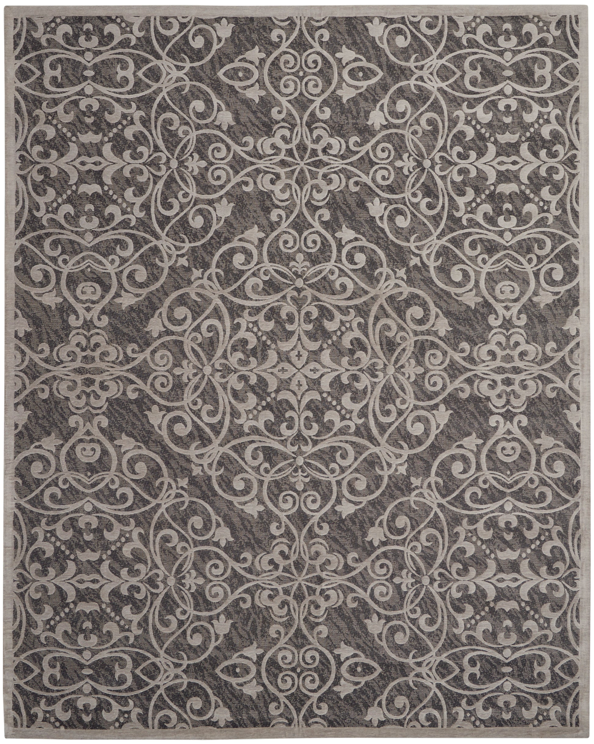 Nourison Home Damask  Grey  Traditional