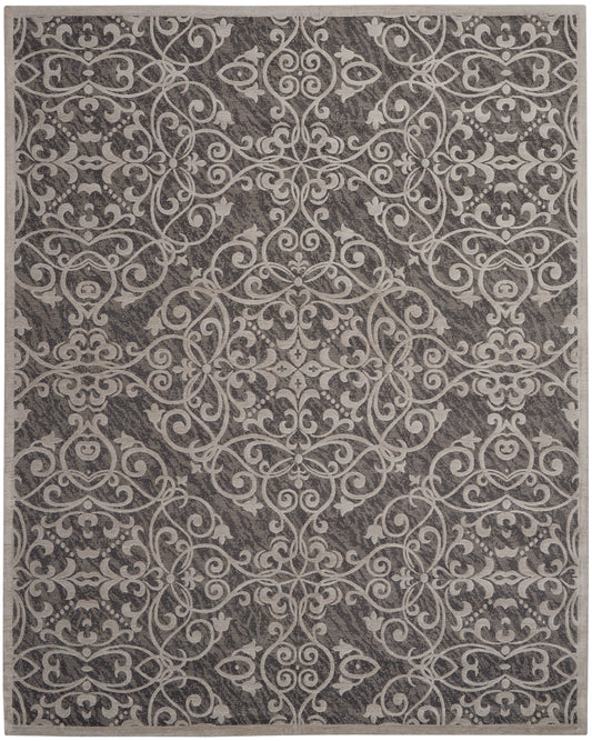 Nourison Home Damask  Grey  Traditional