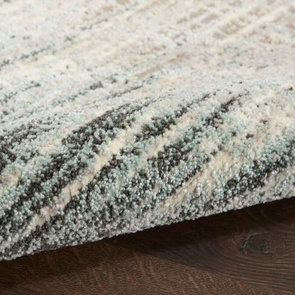 Nourison Home Marmara  Teal Grey  Contemporary