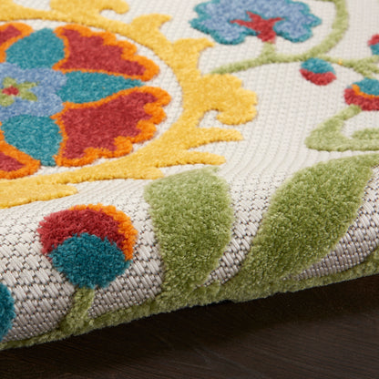 Nourison Home Aloha  Ivory Multicolor  Contemporary