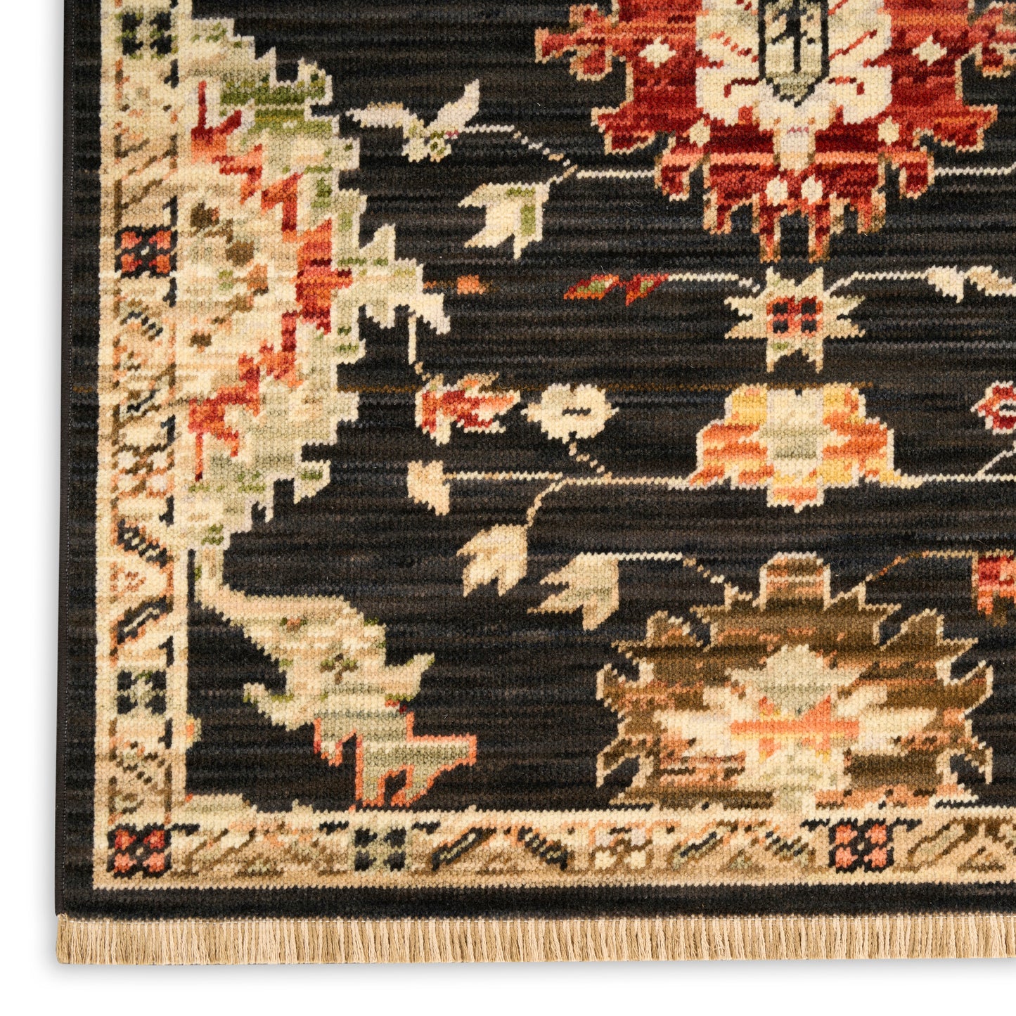 Nourison Home Antique Bloom  Black  Traditional