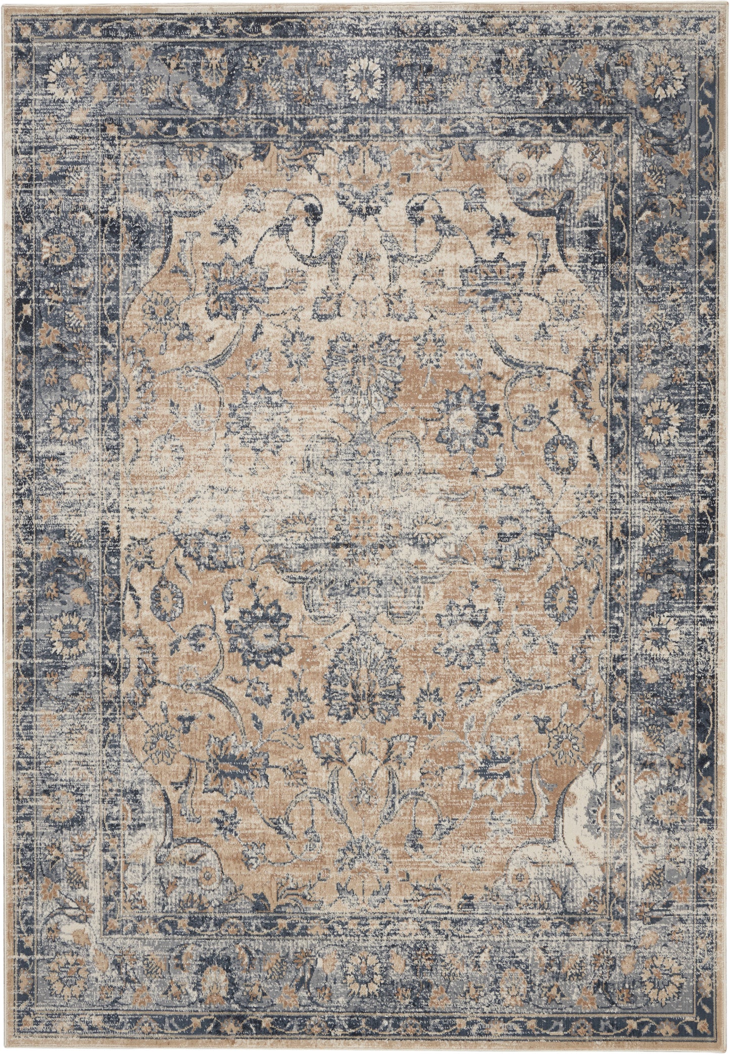Nourison Home Malta MAI13 Blue Ivory Traditional Power-loomed Rug