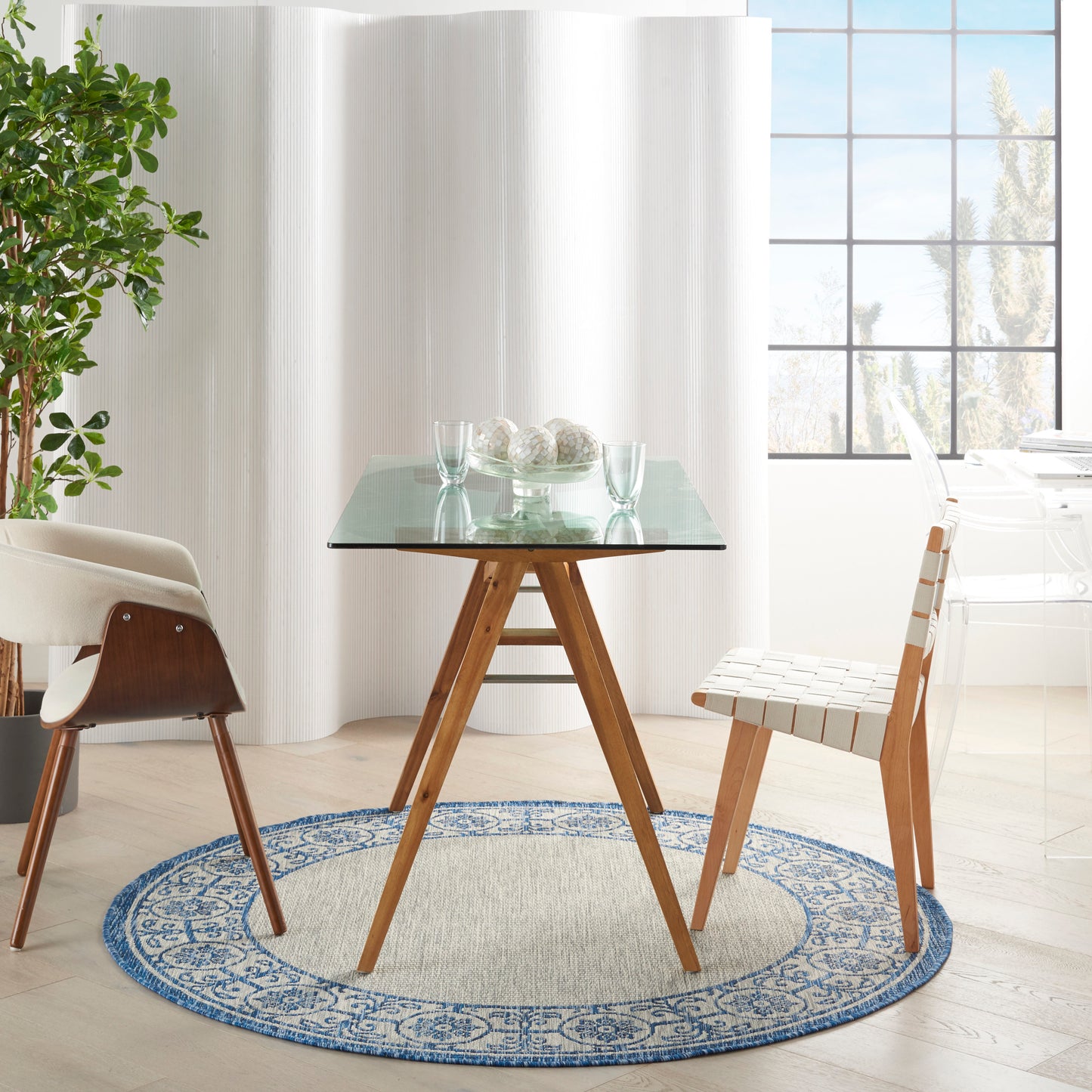 Nourison Home Country Side  Ivory Blue  Transitional