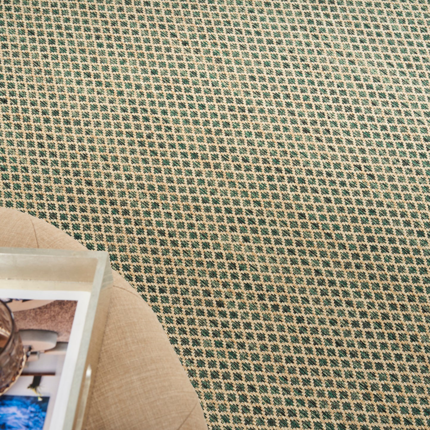 Nourison Home Courtyard  Green  Contemporary