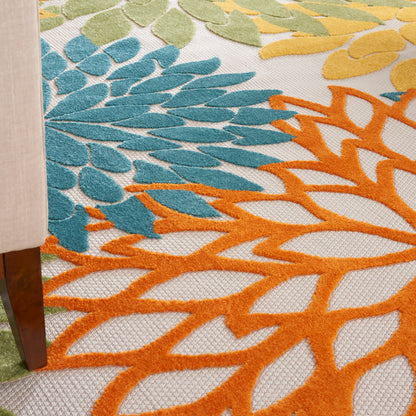 Nourison Home Aloha  Turquoise Multicolor  Contemporary