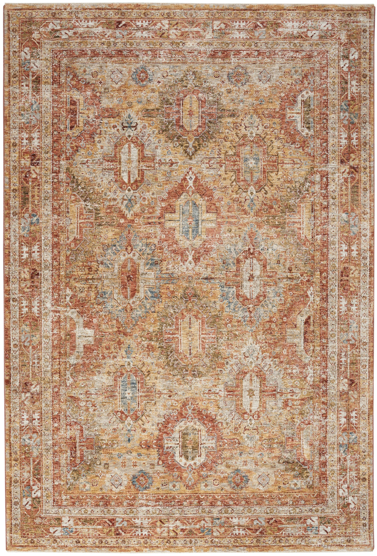 Nourison Home Sahar SHR01 Rust Traditional Power-loomed Rug