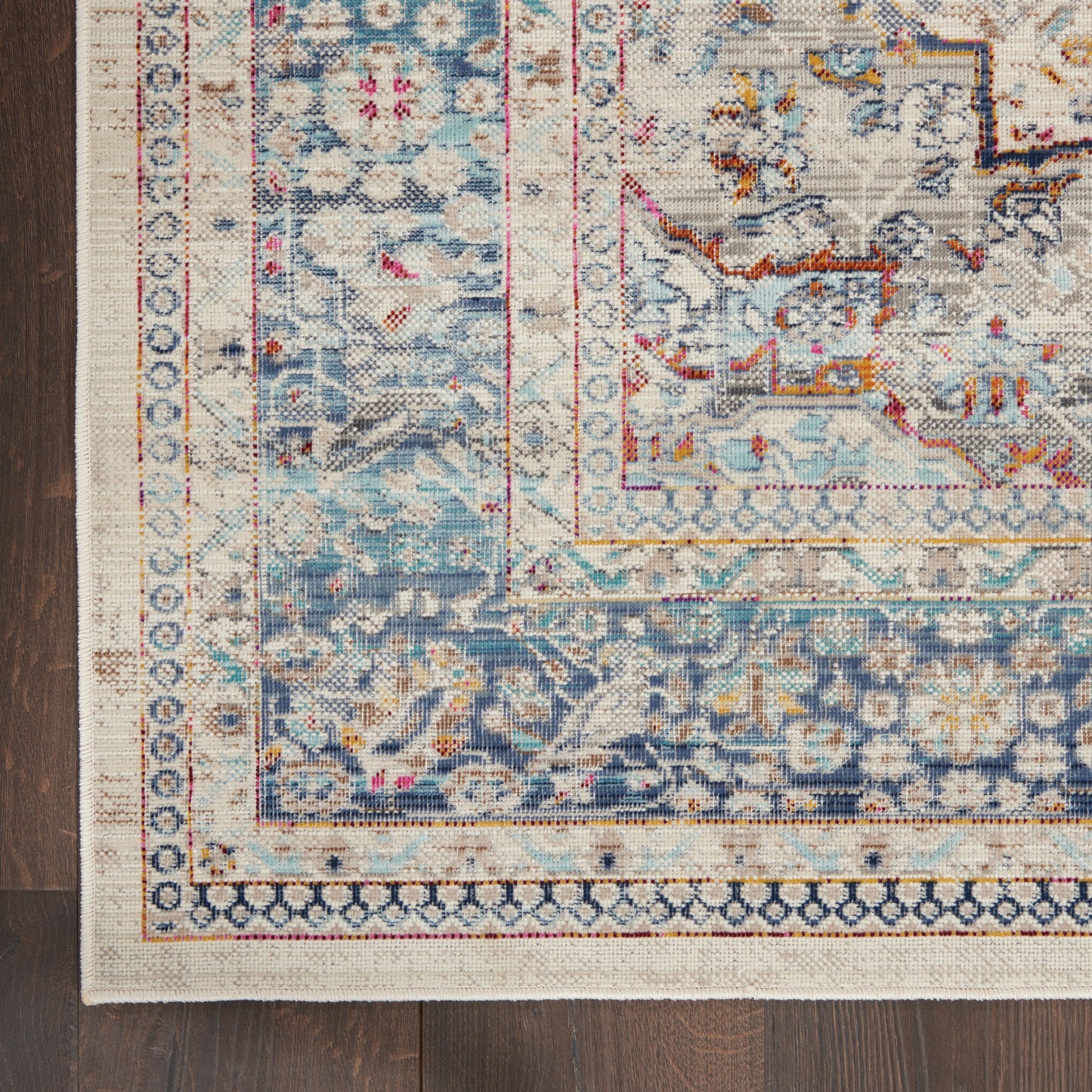 Nourison Home Vintage Kashan  Ivory Blue  Traditional