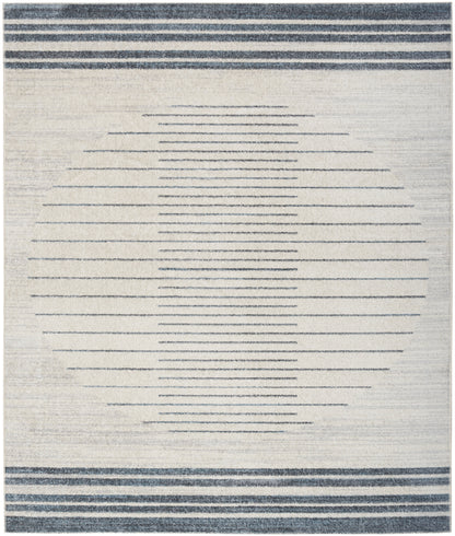 Nourison Home Astra Machine Washable ASW04 Ivory Blue Contemporary Power-loomed Rug