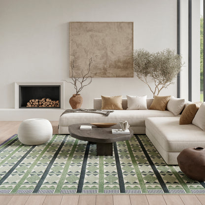 Nourison Home Nordic  Green Blue  Contemporary
