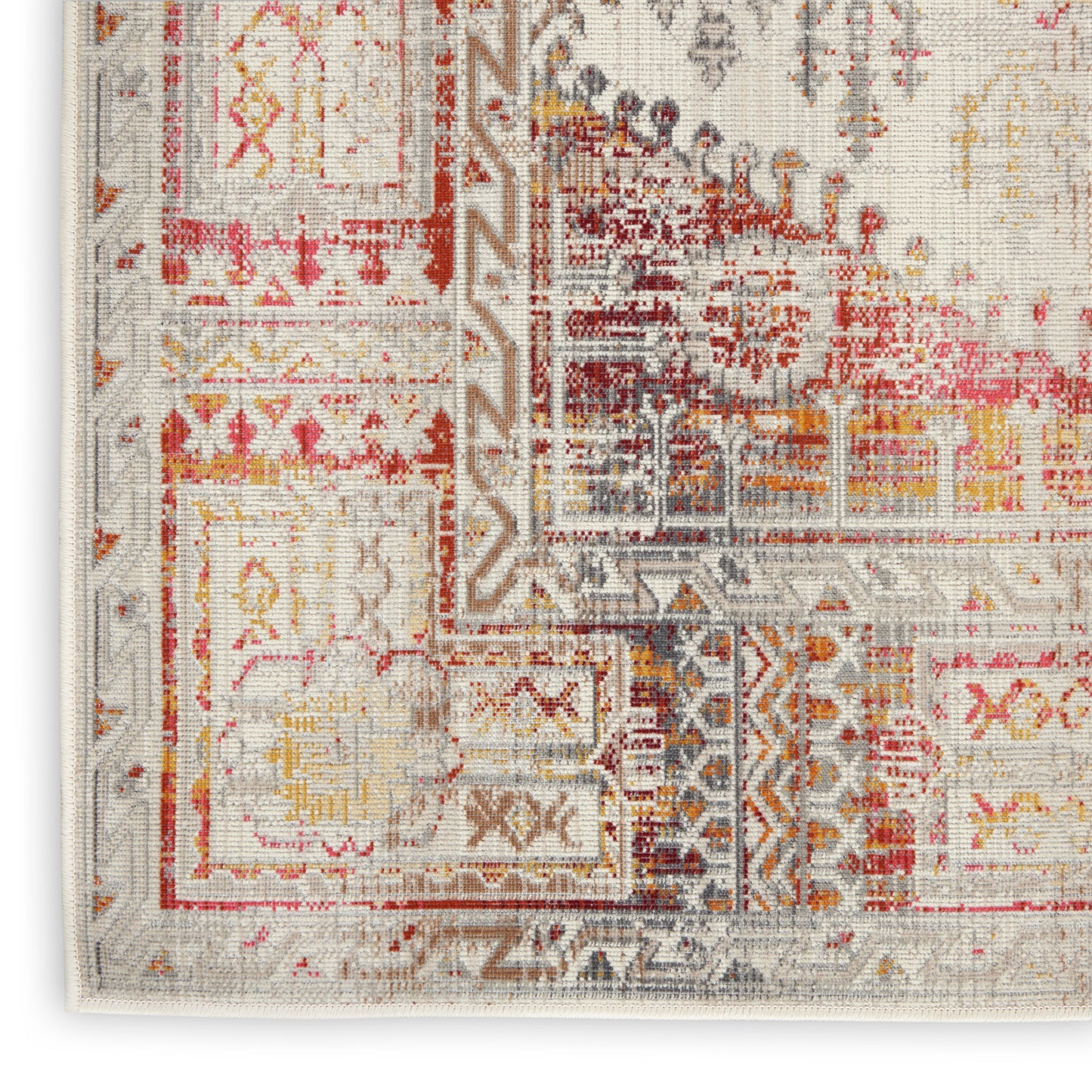 Nourison Home Vintage Kashan  Ivory Red  Traditional