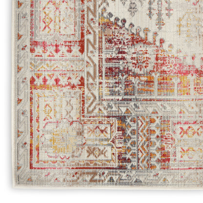 Nourison Home Vintage Kashan  Ivory Red  Traditional