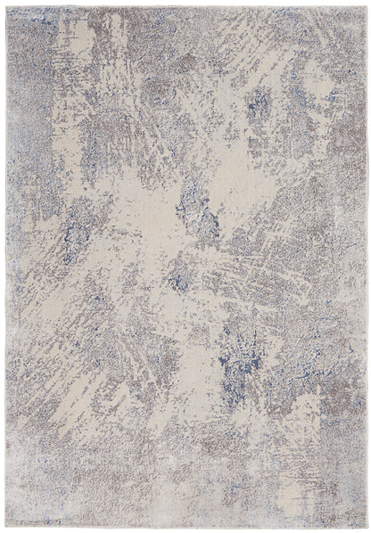 Nourison Home Silky Textures SLY06 Ivory Grey Contemporary Power-loomed Rug