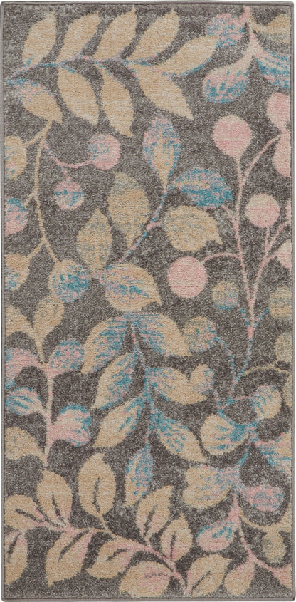 Nourison Home Tranquil TRA03 Grey Beige Contemporary Power-loomed Rug