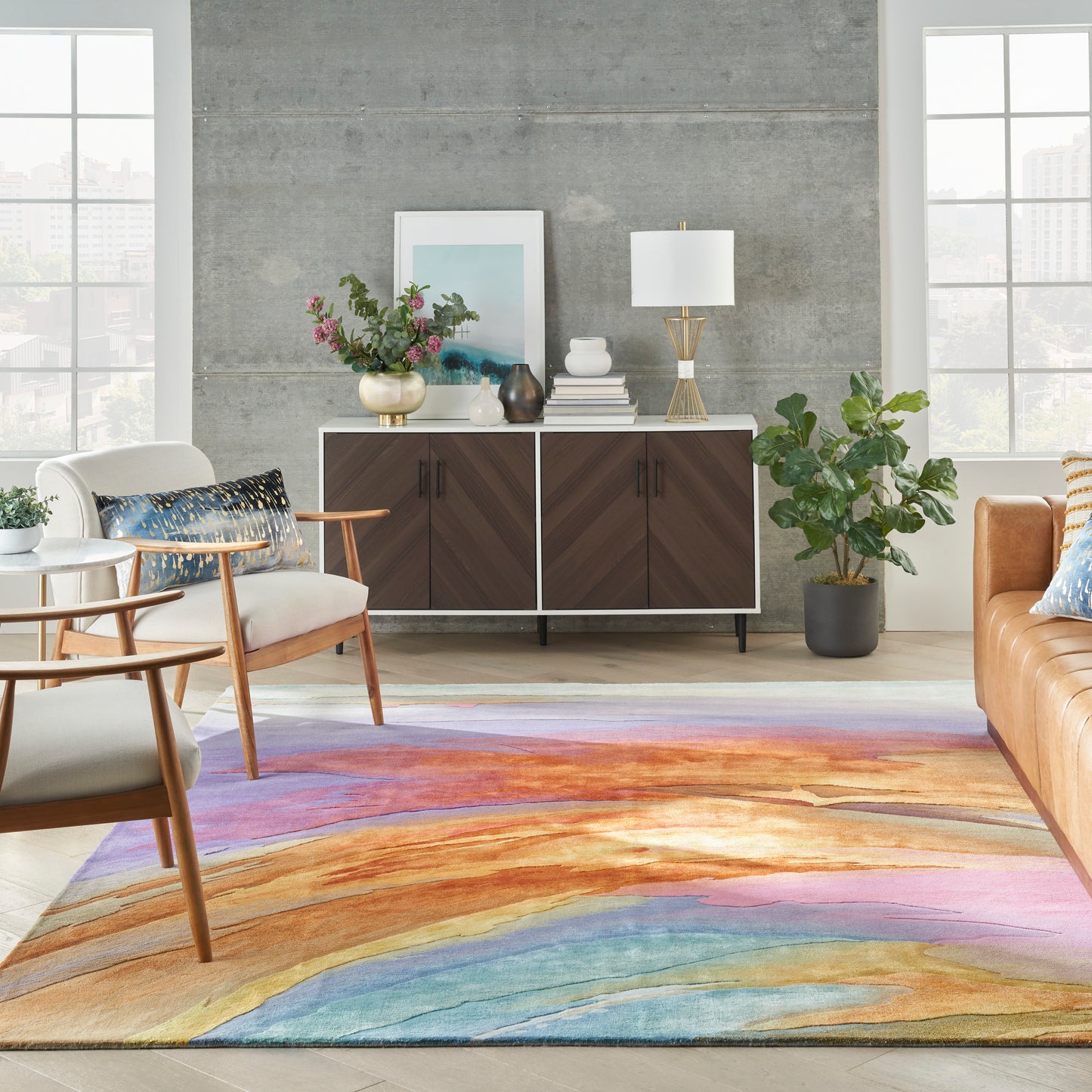 Nourison Home Prismatic  Multicolor  Contemporary