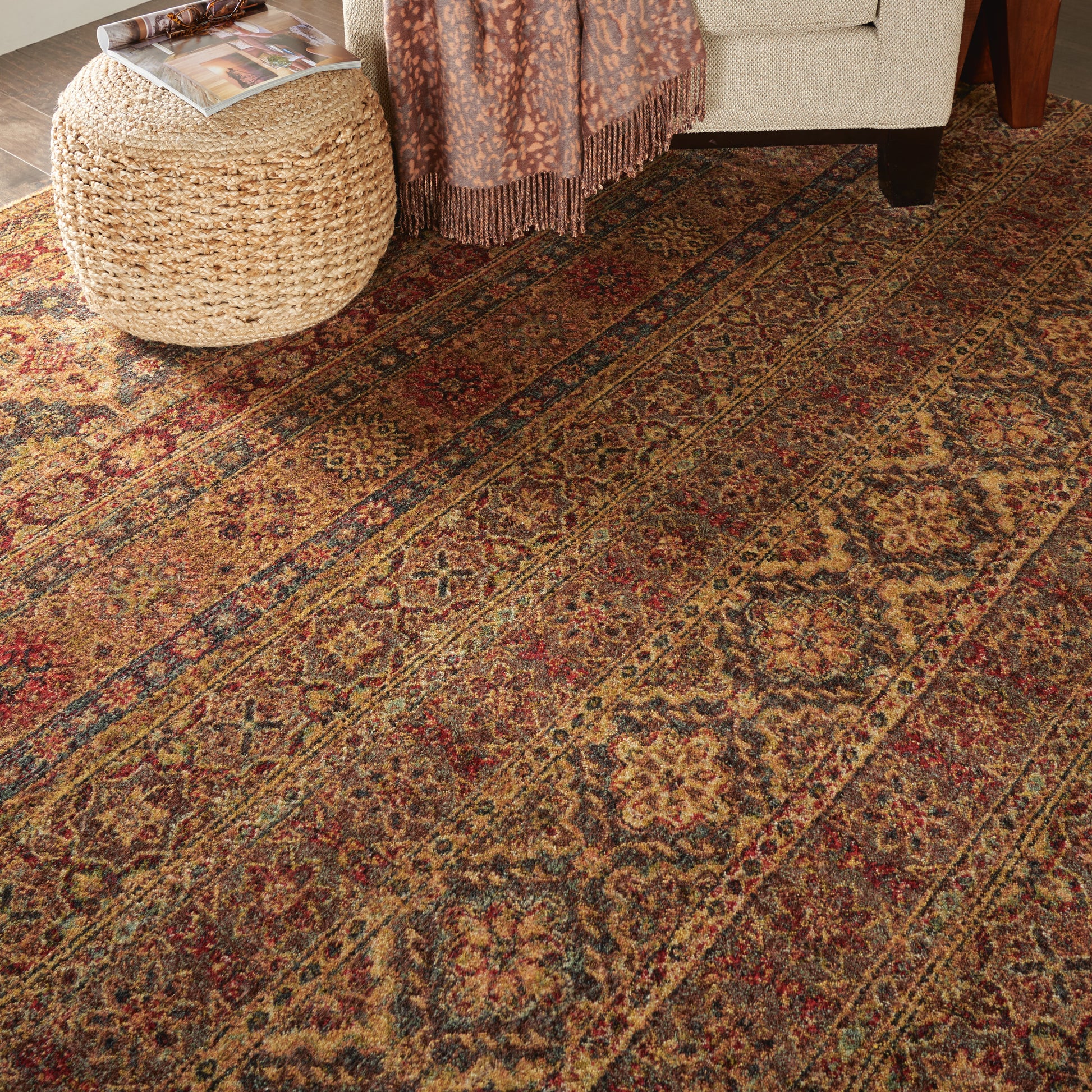 Nourison Home Jewel  Blue Red  Traditional