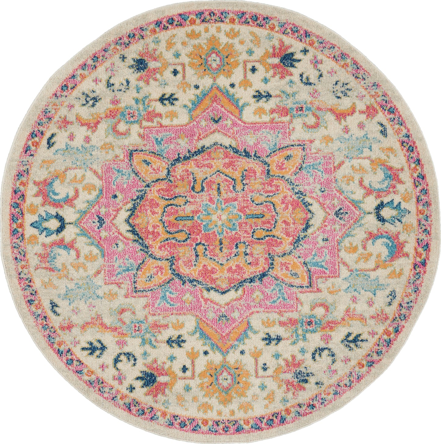 Nourison Home Passion PSN25 Ivory Pink Transitional Power-loomed Rugs