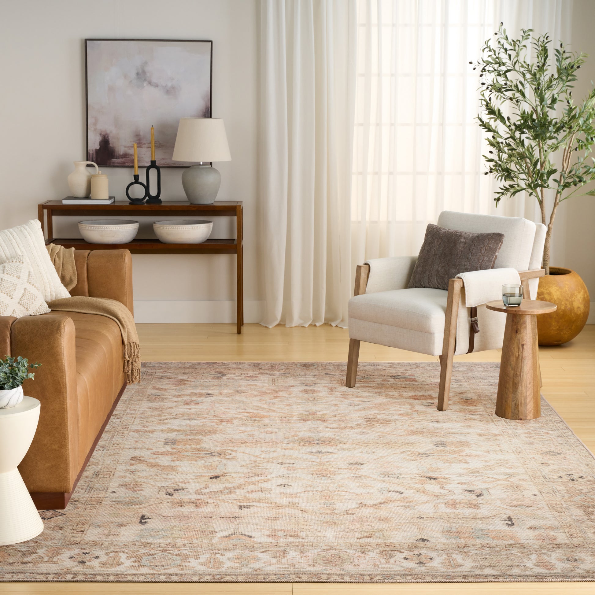 Nourison Home Vintage Washables  Beige  Traditional