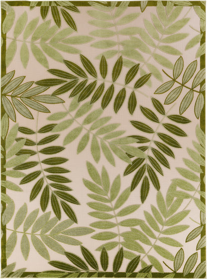 Nourison Home Aloha ALH18 Ivory Green Contemporary Power-loomed Rugs