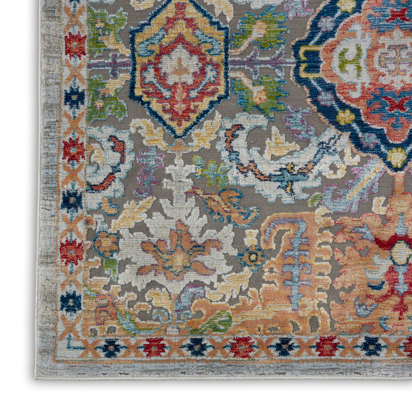 Nourison Home Ankara Global  Grey Multicolor  Traditional