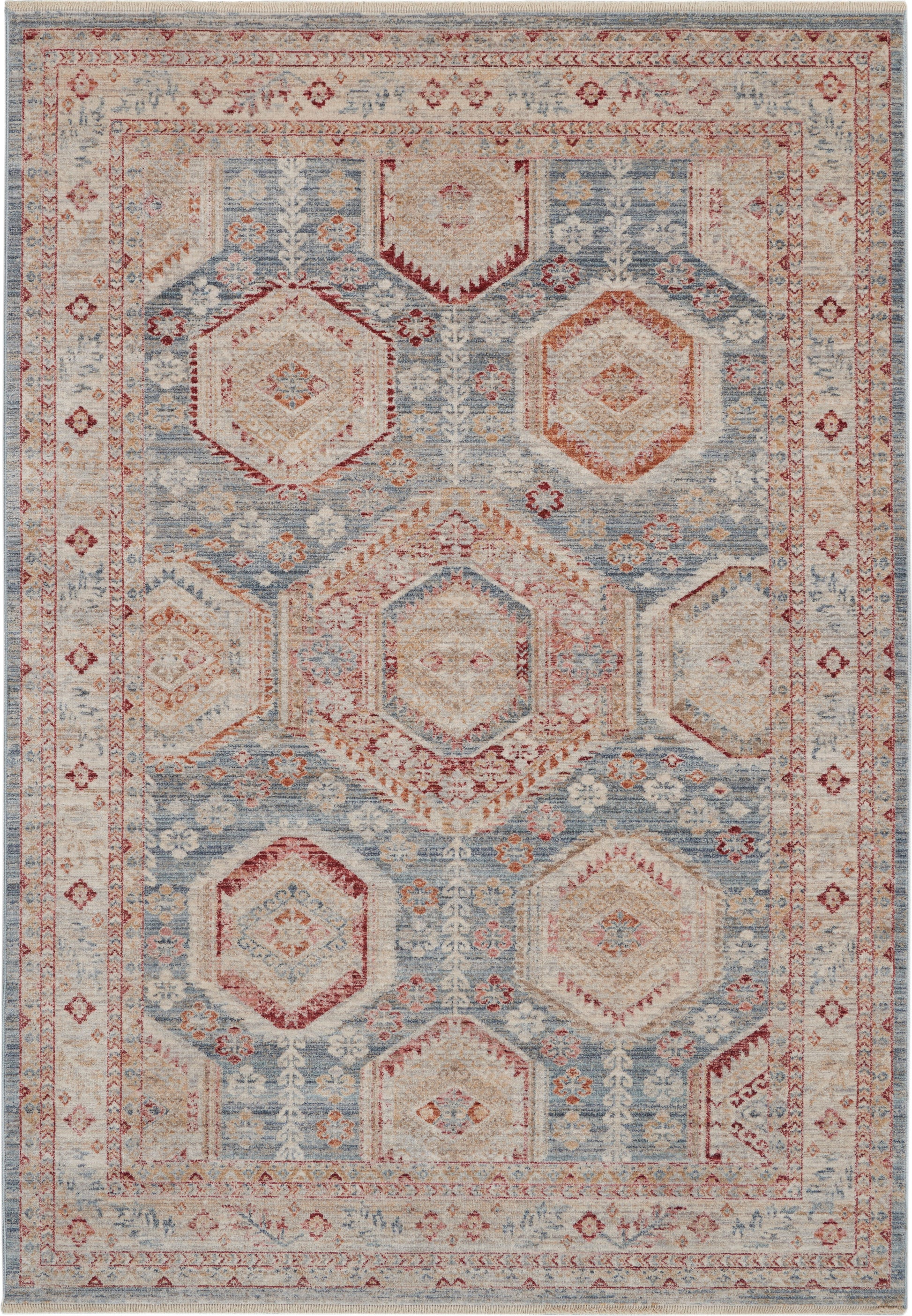 Nourison Home Homestead  Light Blue Multi  Traditional