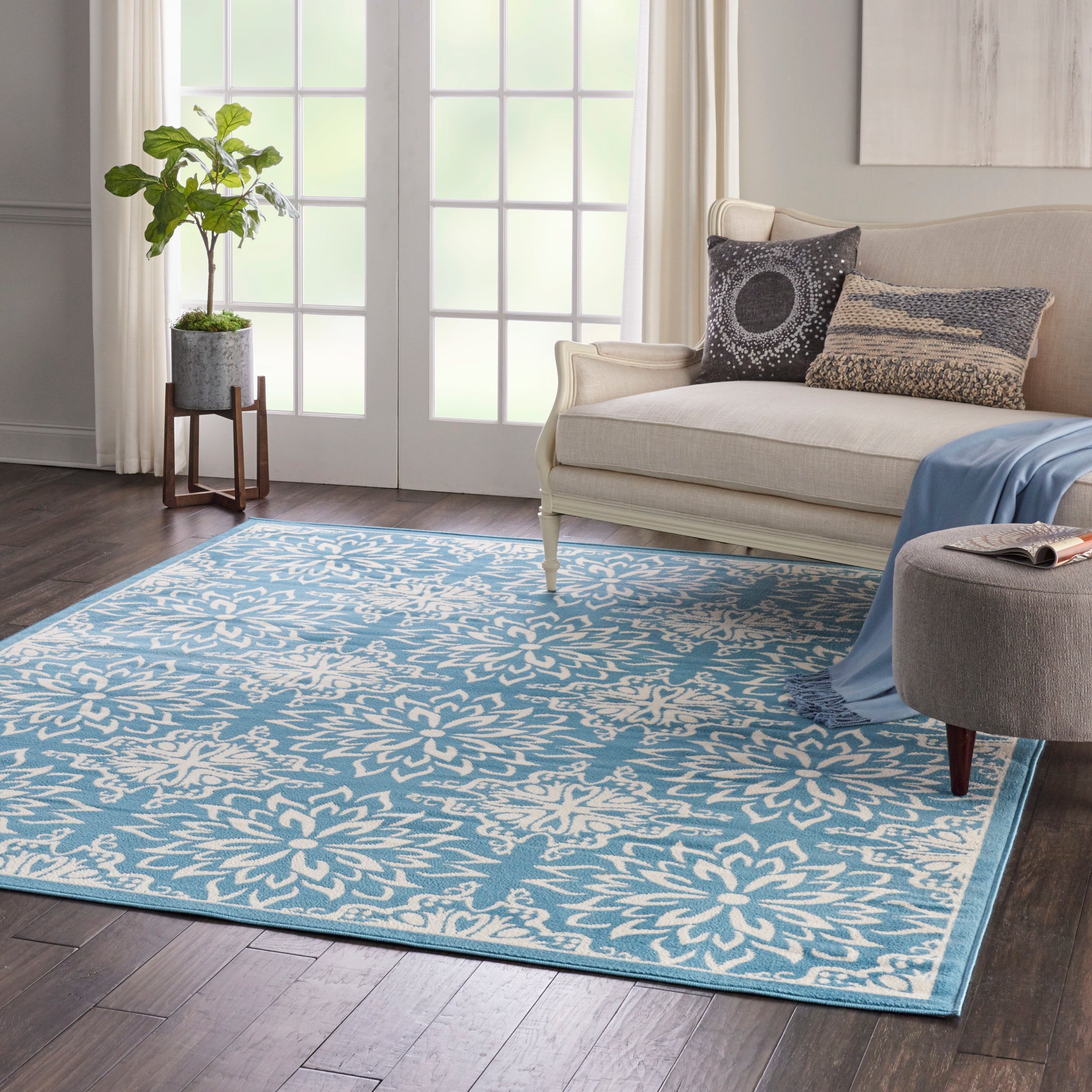 Nourison Home Jubilant  Ivory Blue  Transitional