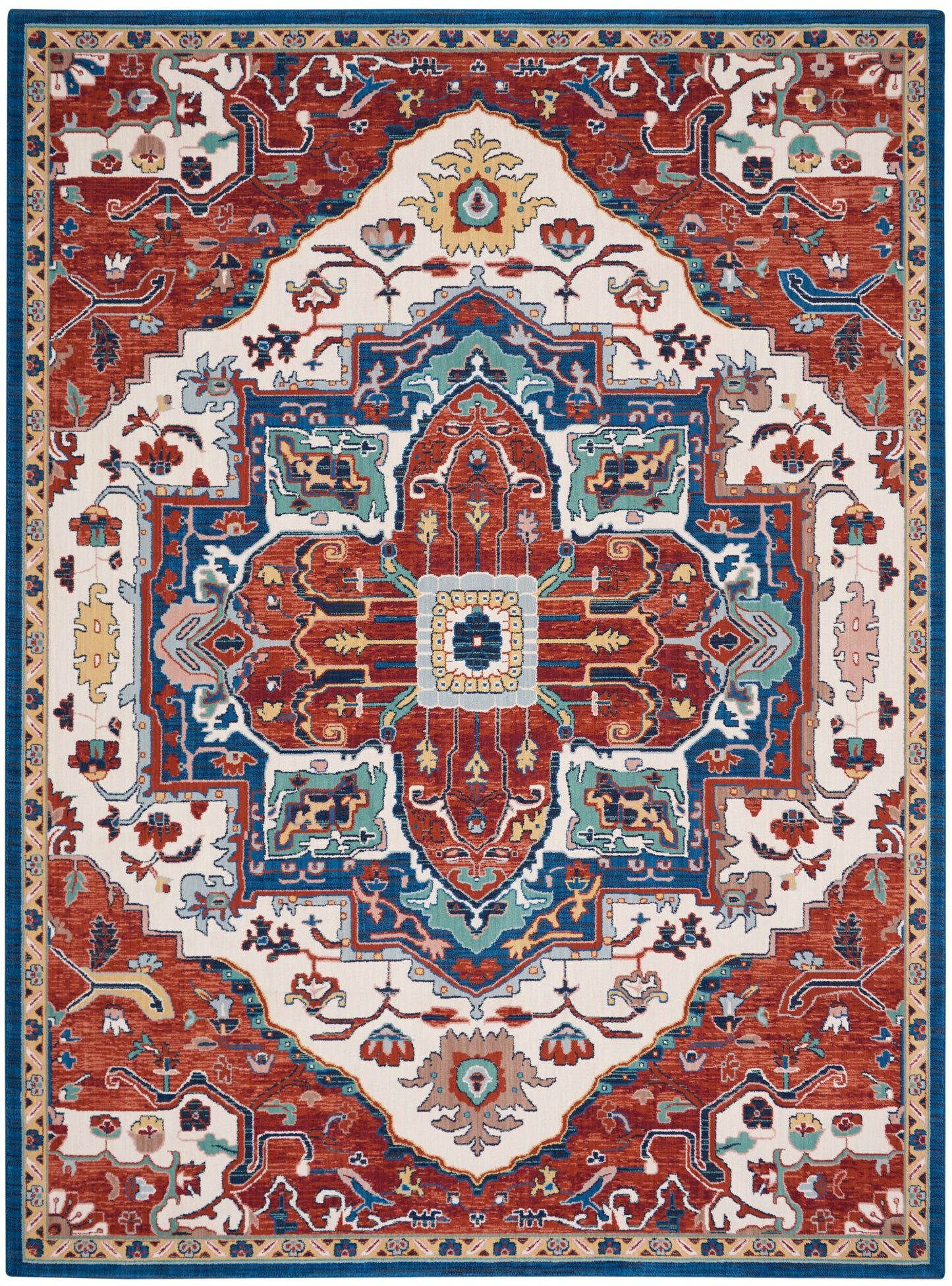 Nourison Home Parisa PSA01 Brick Ivory Traditional Loom-woven Rug