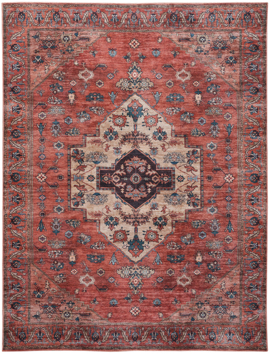 Nourison Home Grand Washables  Rust Multicolor  Traditional