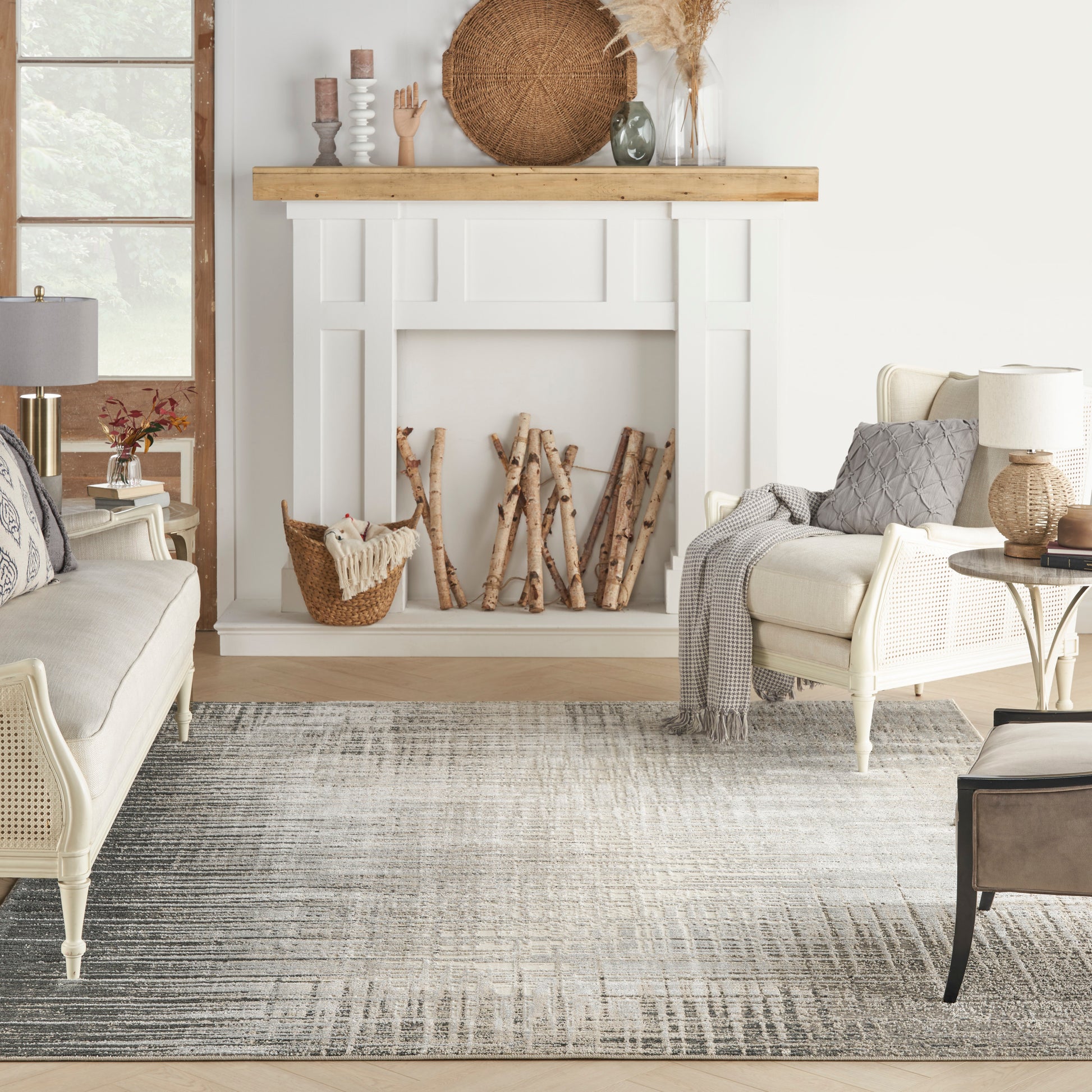 Nourison Home Marmara  Grey Ivory  Contemporary