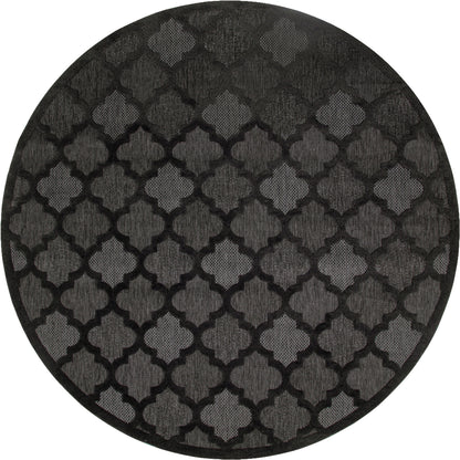 Nourison Home Easy Care NES01 Charcoal Black Contemporary Flat Weave Rug