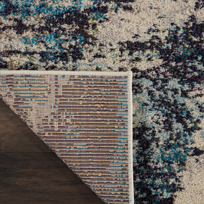 Nourison Home Celestial  Ivory Teal Blue  Contemporary