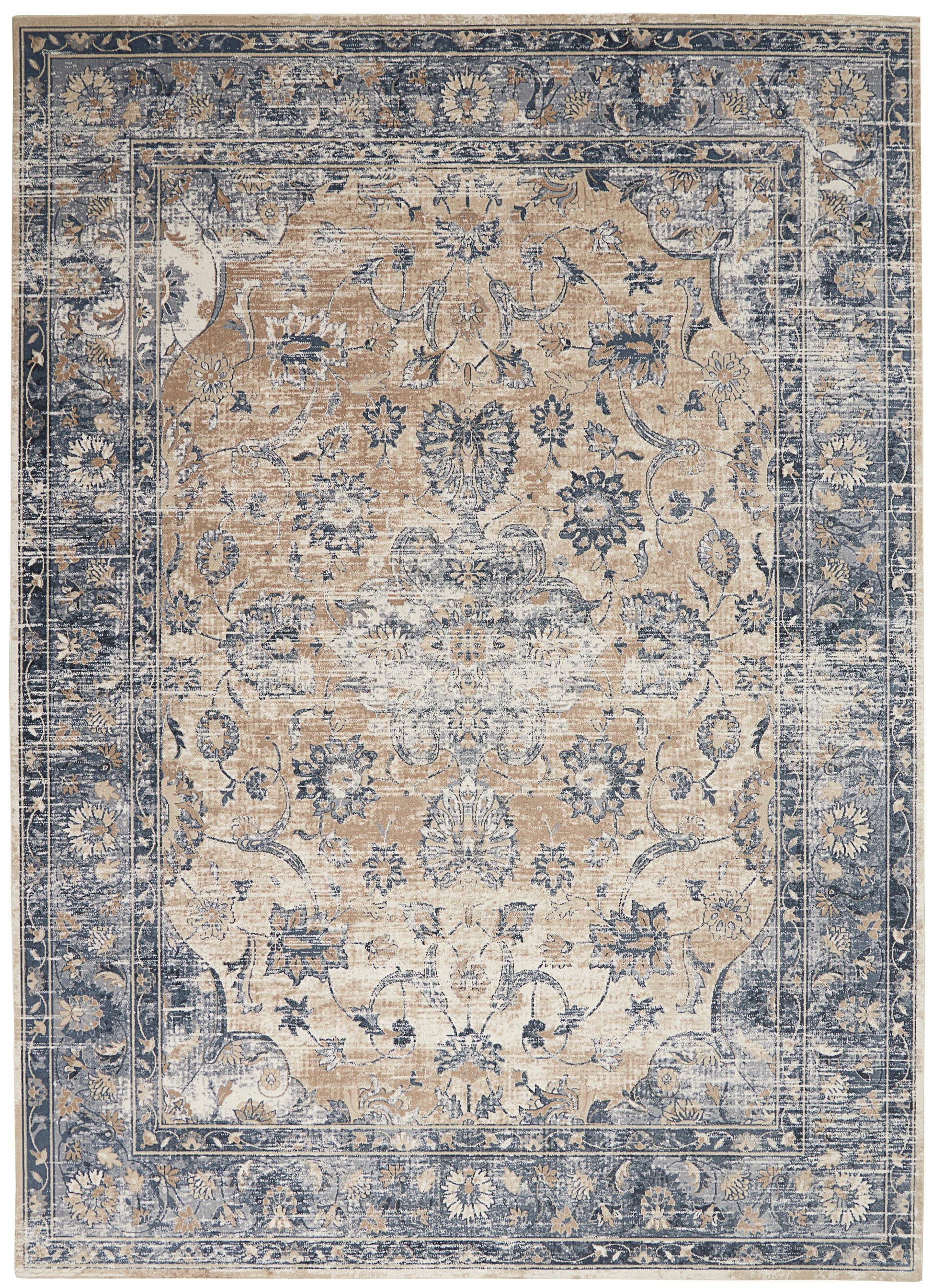 Nourison Home Malta  Blue Ivory  Traditional