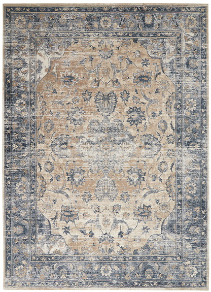 Nourison Home Malta  Blue Ivory  Traditional