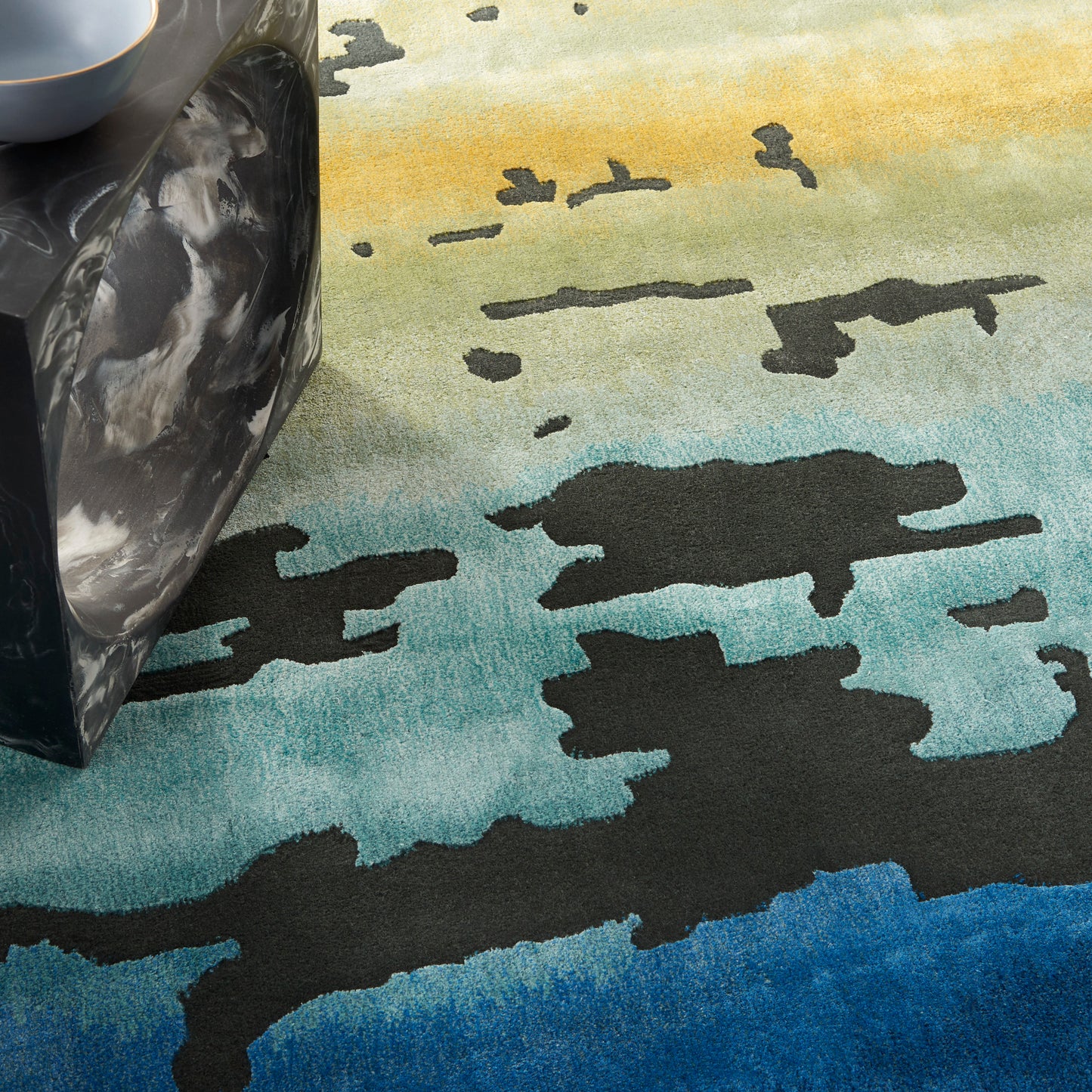 Nourison Home Prismatic  Black Multicolor  Contemporary