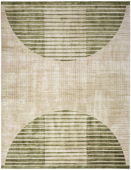 Nourison Home Astra Machine Washable ASW03 Ivory Olive Contemporary Power-loomed Rug