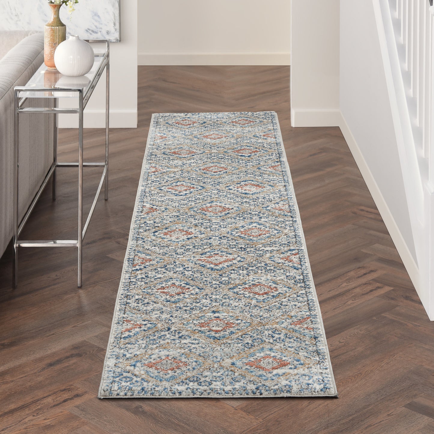 Nourison Home Quarry  Blue Ivory  Contemporary