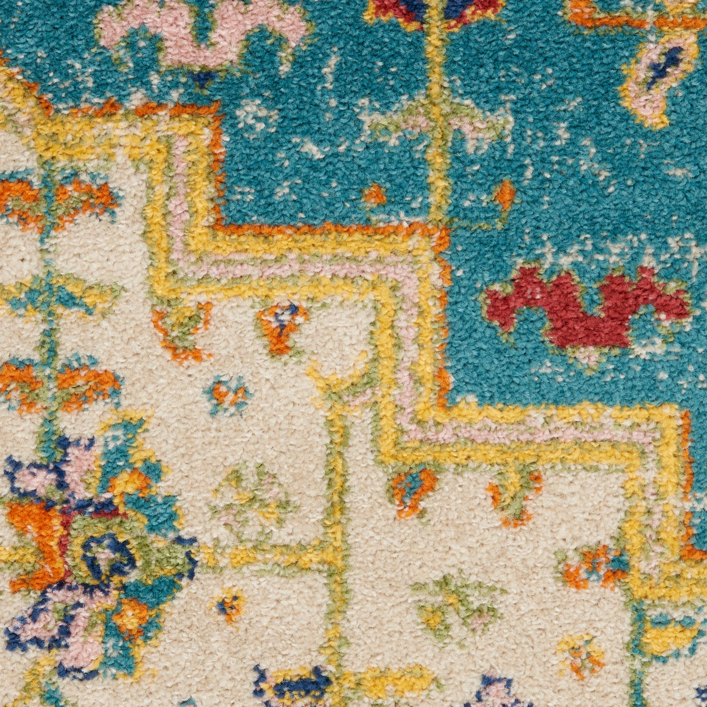 Nourison Home Allur  Turquoise Ivory  Transitional