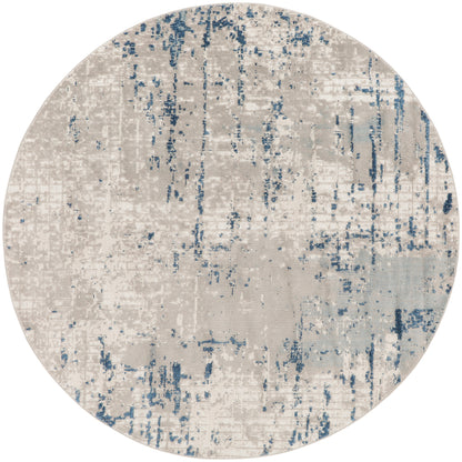 Nourison Home Quarry QUA01 Ivory Grey Blue Contemporary Power-loomed Rugs