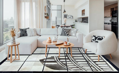 Artisan Olivia White Grey Modern Crafted Rug