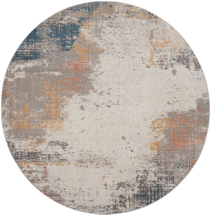 Nourison Home Rustic Textures RUS13 Grey Blue Contemporary Power-loomed Rugs