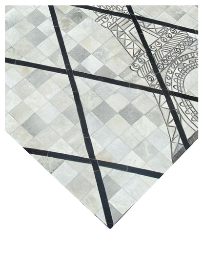Artisan Olivia White Grey Modern Crafted Rug