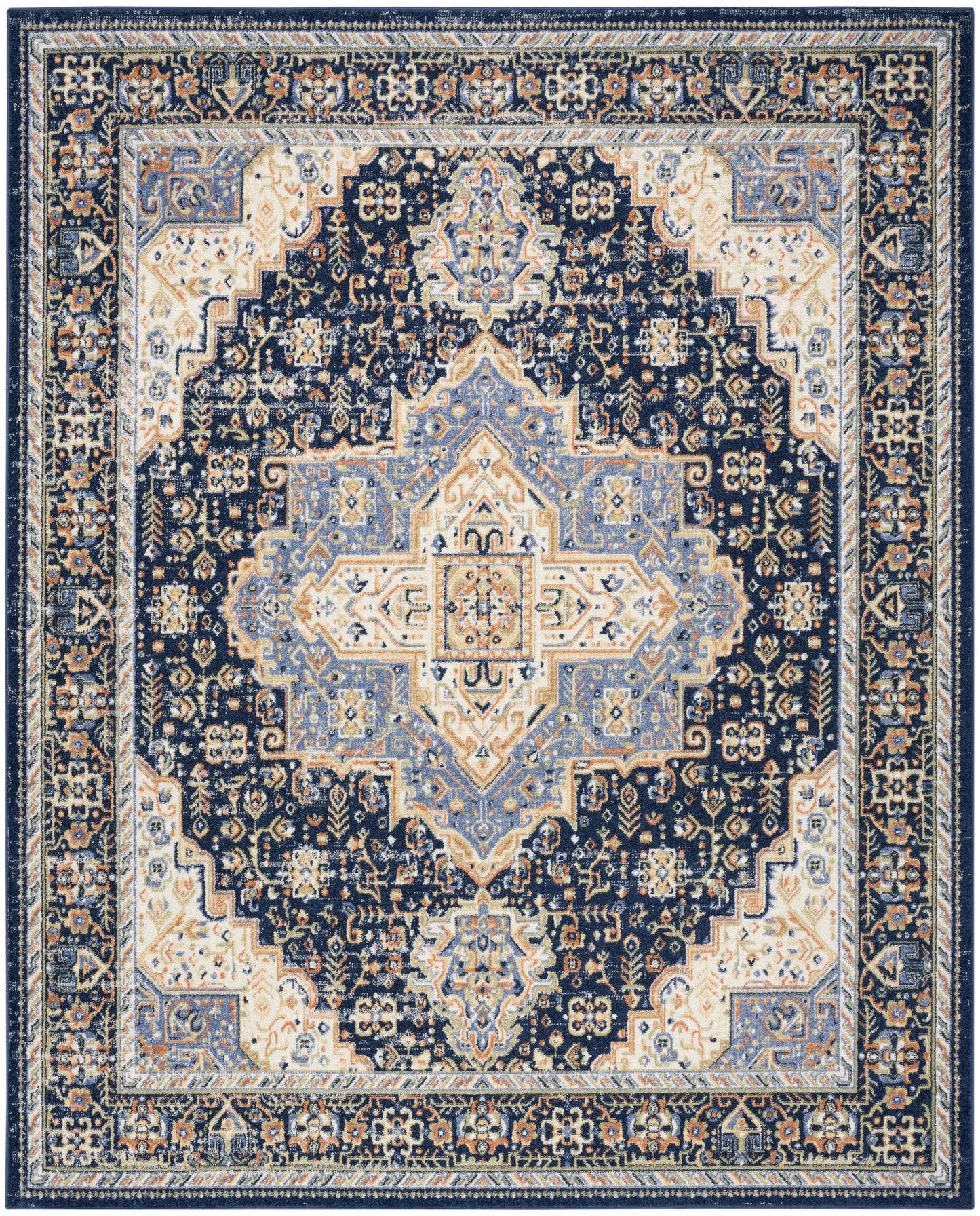 Nourison Home Nourison Essentials Persian NRE07 Navy Traditional Power-loomed Rug