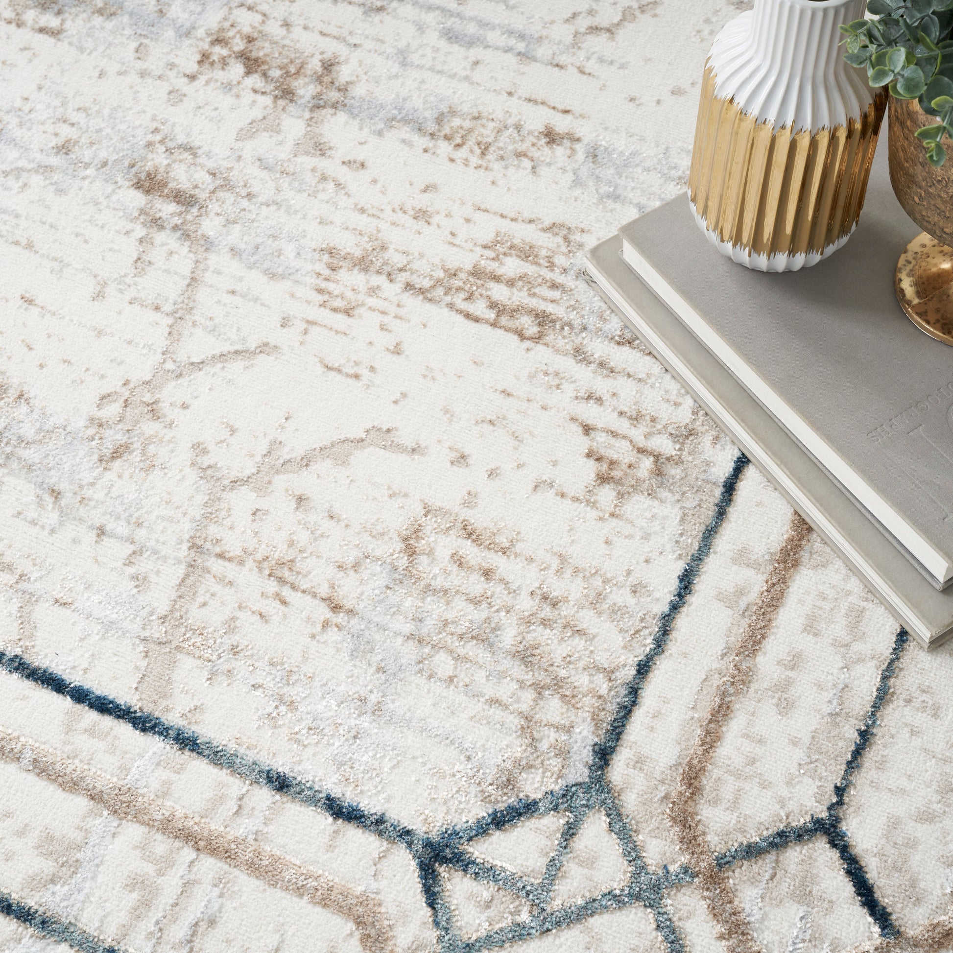 Nourison Home Glitz  Ivory Taupe  Contemporary