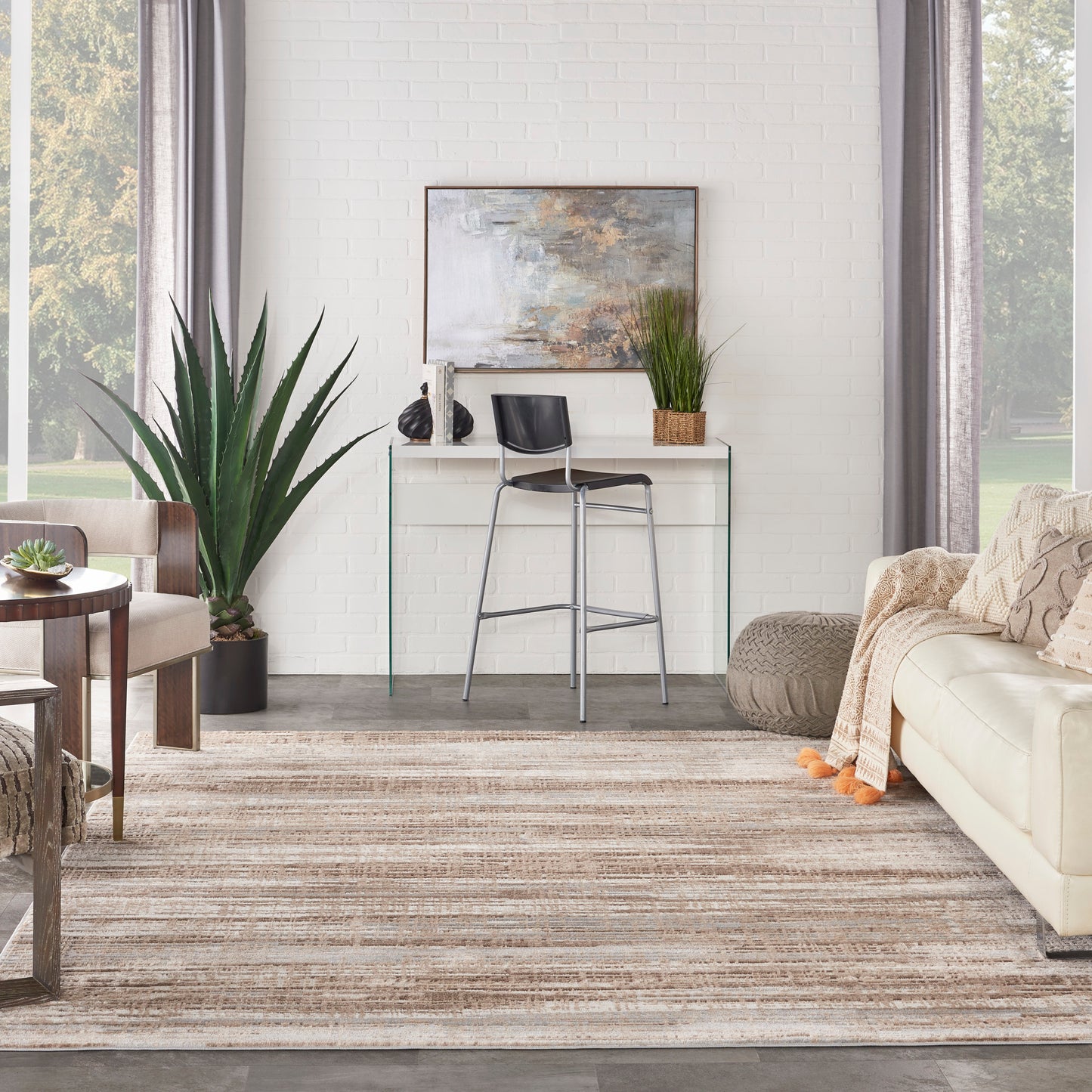 Nourison Home Elation  Ivory Grey  Contemporary