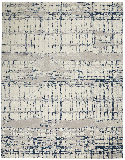 Nourison Home Twilight TWI10 Ivory Navy Contemporary Power-loomed Rug