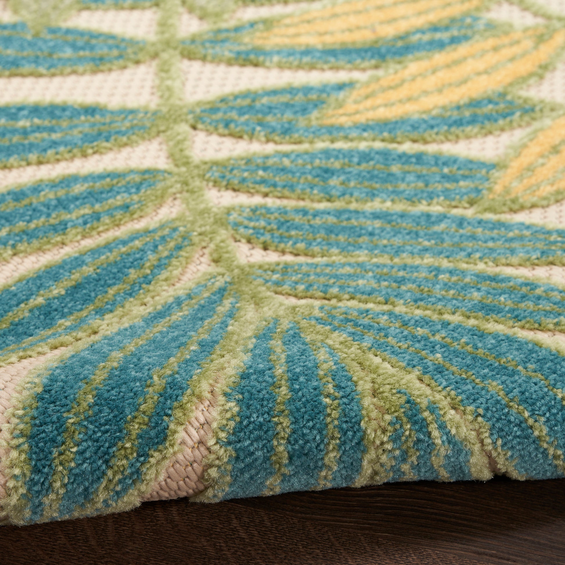 Nourison Home Aloha  Green Multicolor  Contemporary